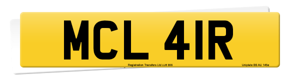 Registration number MCL 41R